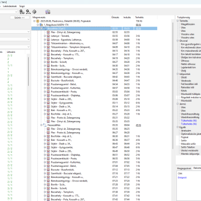 5. Járatszerkesztési felület.